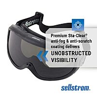 SELLSTROM Odyssey II Wildland Fire Safety Goggles - Anti-Fog, Anti-Scratch Eye Protection, FR Strap, Fits Over Glasses