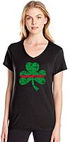 THIN BLUE LINE USA Women's St. Patrick's Day Shamrock V-Neck T-Shirt