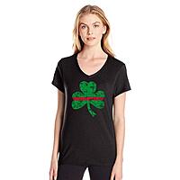 THIN BLUE LINE USA Women's St. Patrick's Day Shamrock V-Neck T-Shirt