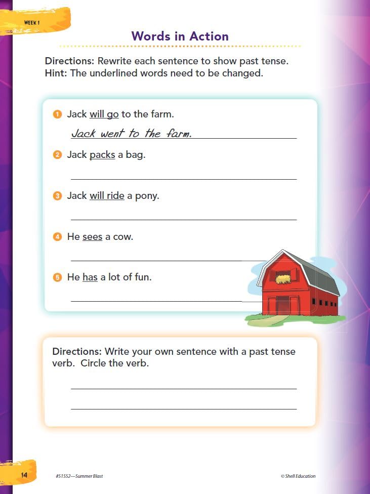 Summer Blast: Getting Ready for Second Grade – Full-Color Workbook for Kids Ages 6-8 - Reading, Writing, Art