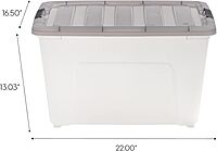 IRIS USA 53 Quart Stack & Pull Clear Storage Box, Gray, 5 Pack