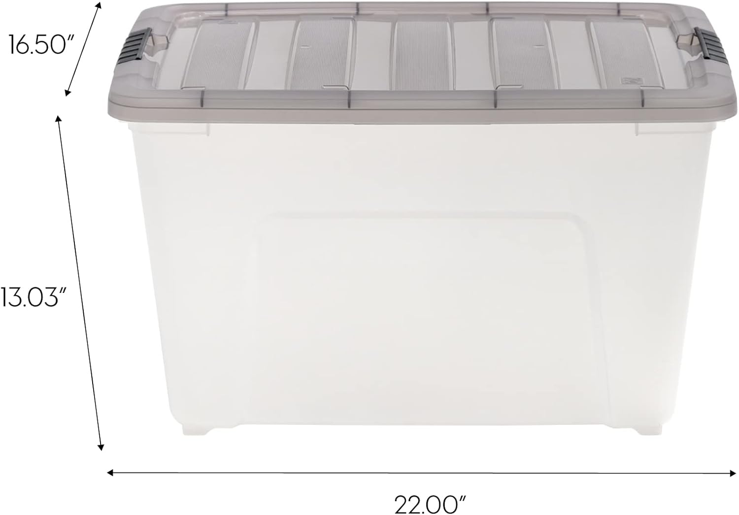IRIS USA 53 Quart Stack & Pull Clear Storage Box, Gray, 5 Pack