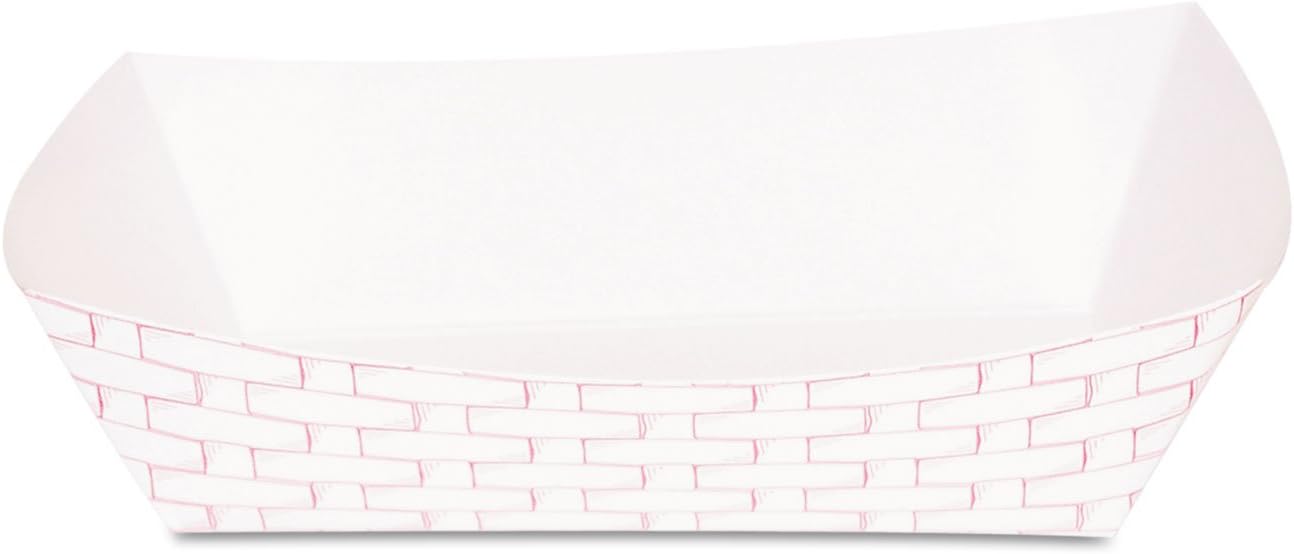 Boardwalk 30LAG500 Paper Food Baskets, 5lb Capacity, Red/white, 500/carton (BWK30LAG500)