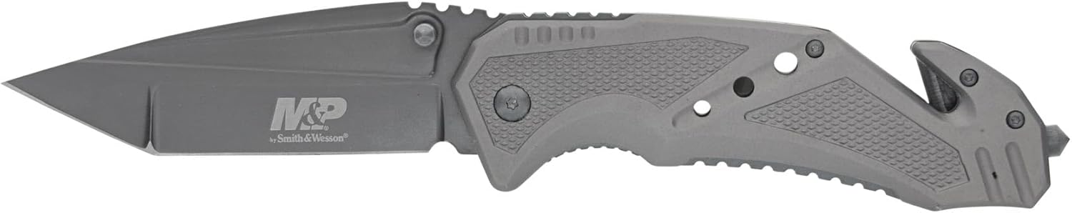 Smith & Wesson M&P SWMP11G 8.9in High Carbon S.S. Folding Knife with 3.8in Tanto Point Blade and Aluminum Handle for Outdoor