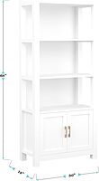 Martha Stewart Hutton Four Tier Shaker Bookcase with Storage Cabinet