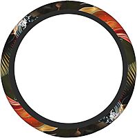 Safflower Flying Fish Printed Car Steering Wheel Cover for Men Women - Universal Anti-Slip Cute Steering Wheel Cover Car