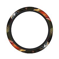 Safflower Flying Fish Printed Car Steering Wheel Cover for Men Women - Universal Anti-Slip Cute Steering Wheel Cover Car