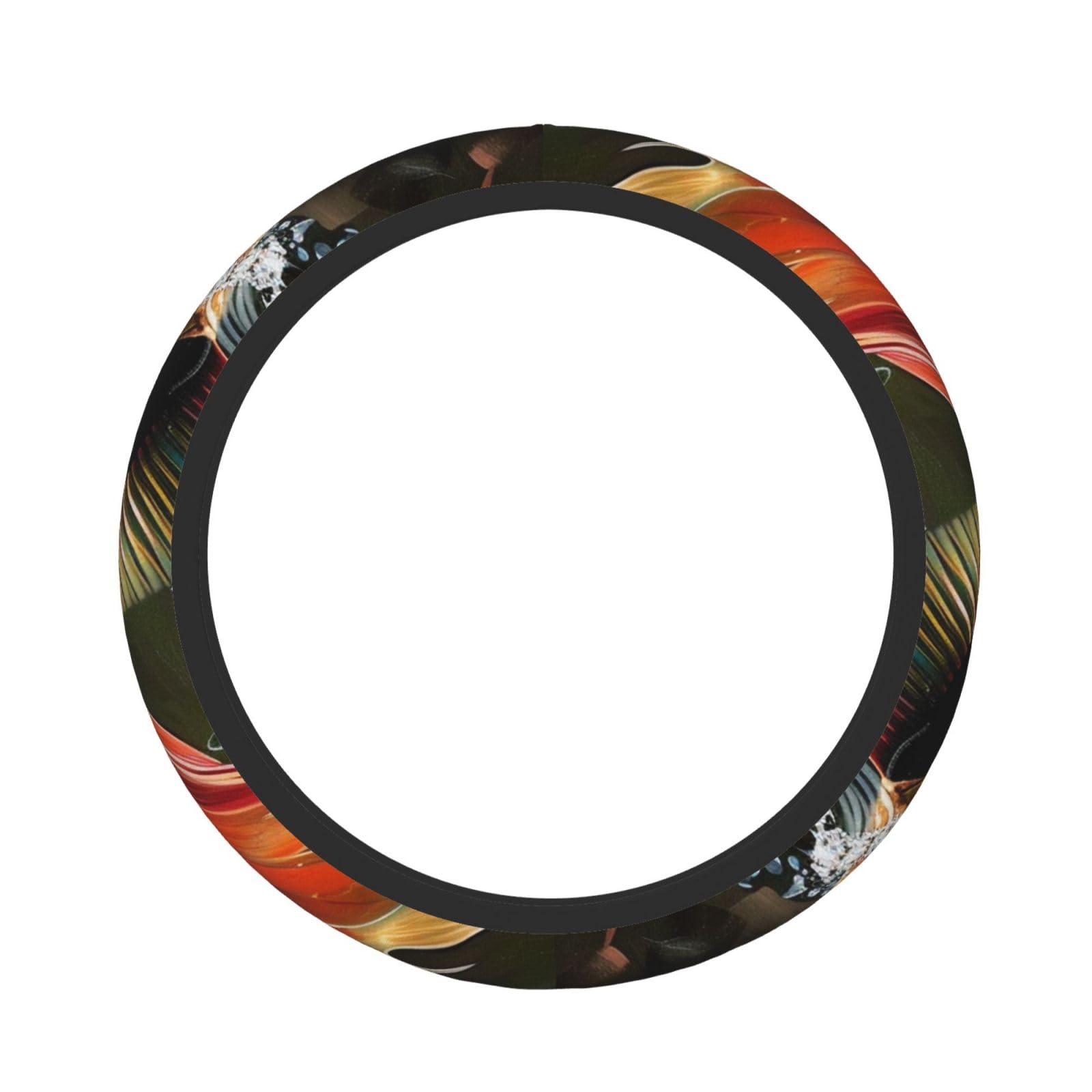 Safflower Flying Fish Printed Car Steering Wheel Cover for Men Women - Universal Anti-Slip Cute Steering Wheel Cover Car