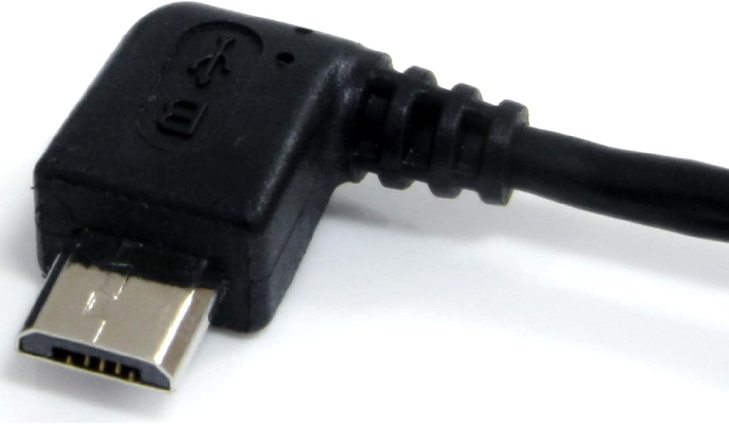 StarTech.com 1 ft. (0.3 m) USB to Micro USB Cable - USB 2.0 A to Left Angle Micro B - Black - Micro USB Cable (UUSBHAUB1LA)