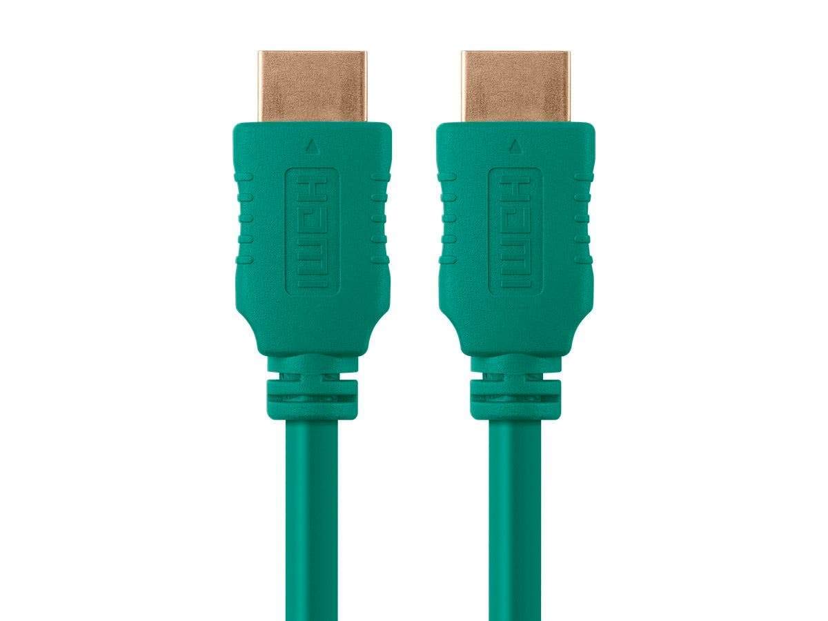 Monoprice 6ft 28AWG High Speed HDMI Cable w/Ferrite Cores - Green 1 Pack