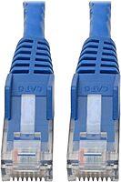 Tripp Lite Cat6 Gigabit Ethernet Snagless Molded Patch Cable, 24 AWG 550Mhz Premium UTP, Blue GbE RJ45 M/M 6in 6" (N201-06N-BL)