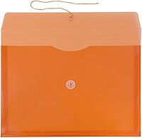 JAM PAPER Plastic Envelopes with Button & String Tie Closure - 12 Pack