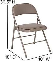 Flash Furniture 4 Pack HERCULES Series Double Braced Gray Vinyl Folding Chair Grey Set of 4