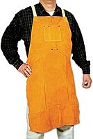 BEST WELDS 902-Q-7 - Select Split Cowhide Leather Bib Apron, 24" W x 48" L, Golden Brown