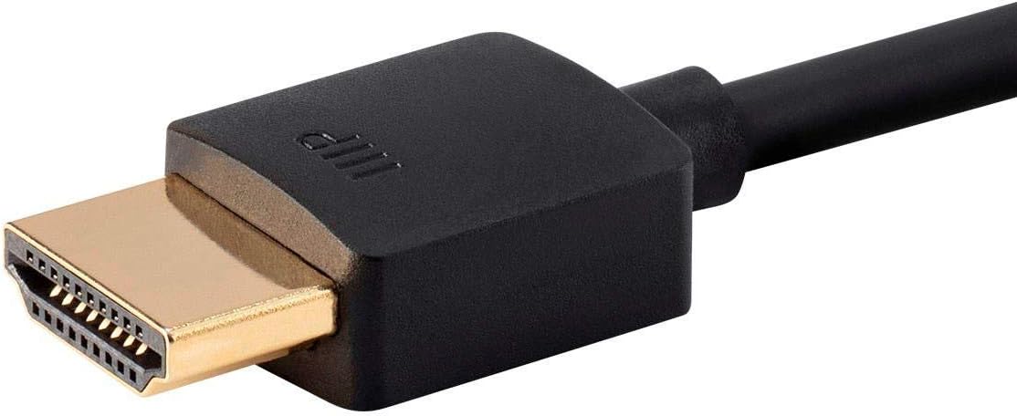 Monoprice 8K Ultra High Speed Slim HDMI Cable - HDMI 2.1, 8K@60Hz, 4K@120Hz, 48Gbps, HDR, VRR, 3ft, Black HDMI Cable 3 Feet