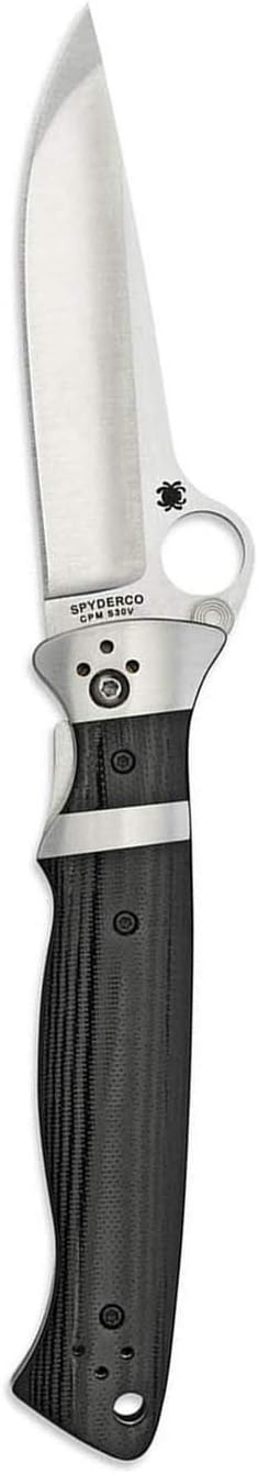 Spyderco Vallotton Sub-Hilt Specialty Knife with 3.70" CPM S30V Premium Stainless Steel Blade and Black Textured G-10 Handle