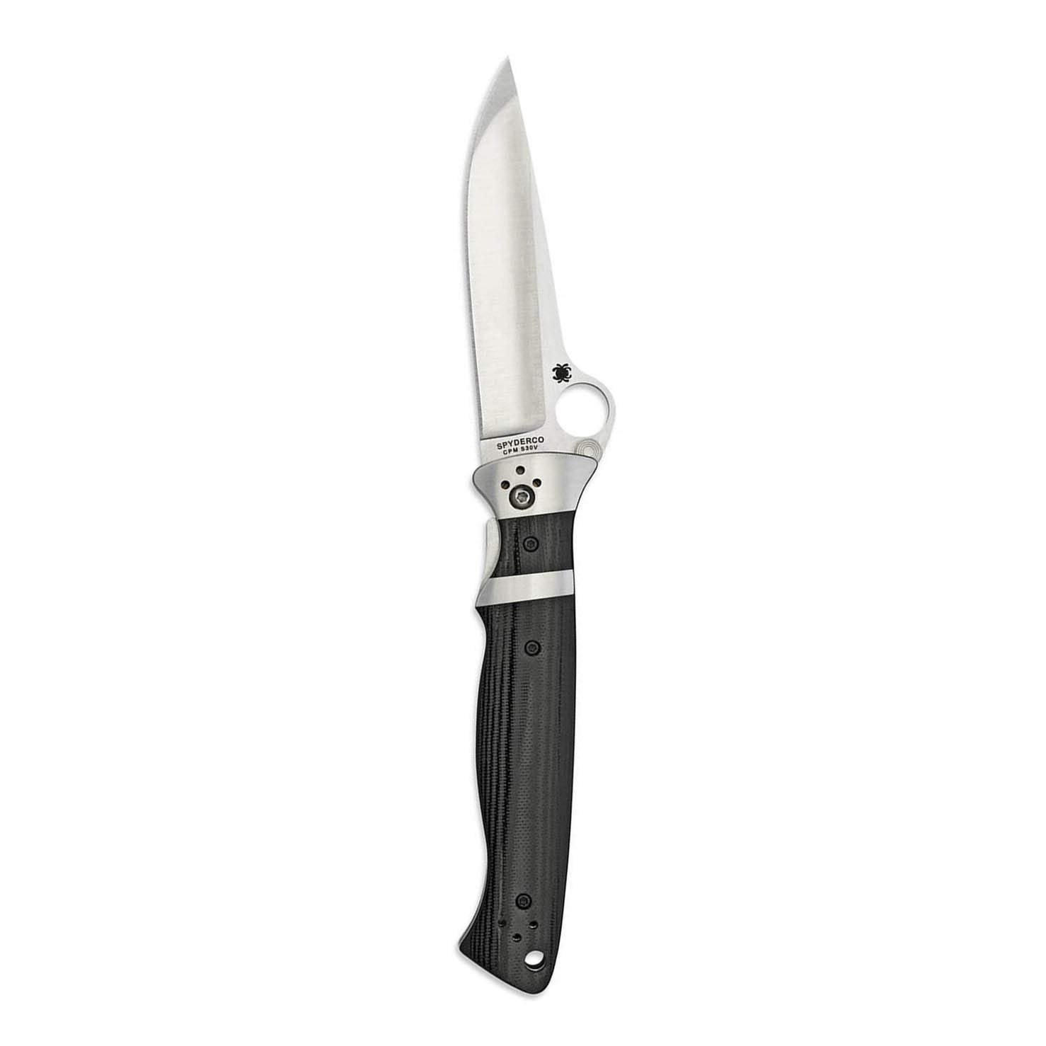 Spyderco Vallotton Sub-Hilt Specialty Knife with 3.70" CPM S30V Premium Stainless Steel Blade and Black Textured G-10 Handle