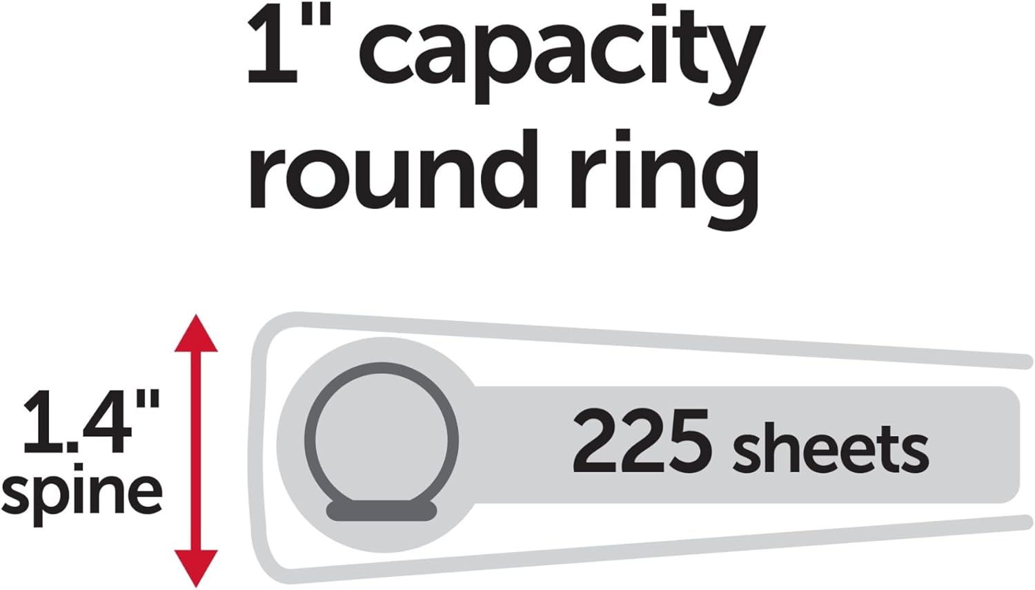 Office Depot® Brand Durable Round-Ring View Binders, 1" Rings, White, Pack of 6 Binders