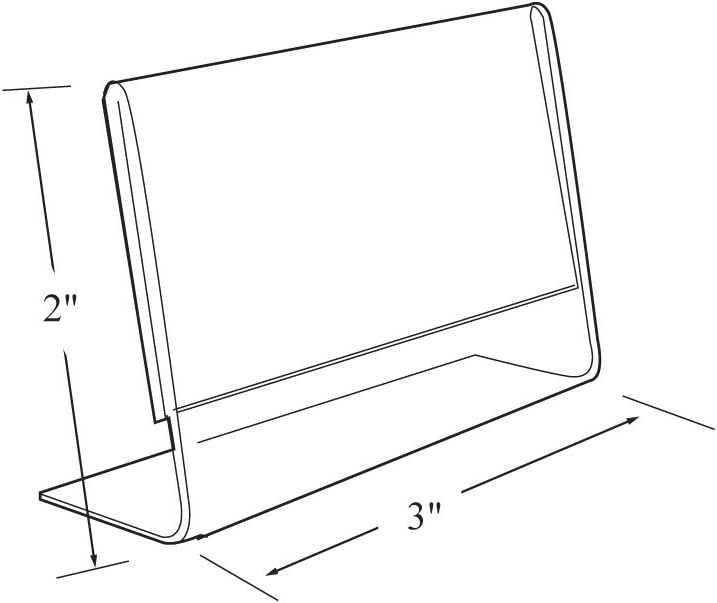 Azar Displays Acrylic L-Shaped Sign Holders, Clear - Pack of 10