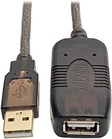 Tripp Lite Active USB 2.0 Extension Cable USB-A M/F 25ft 25' 7.6M (U026-025), black