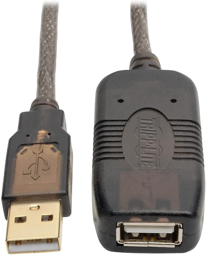 Tripp Lite Active USB 2.0 Extension Cable USB-A M/F 25ft 25' 7.6M (U026-025), black
