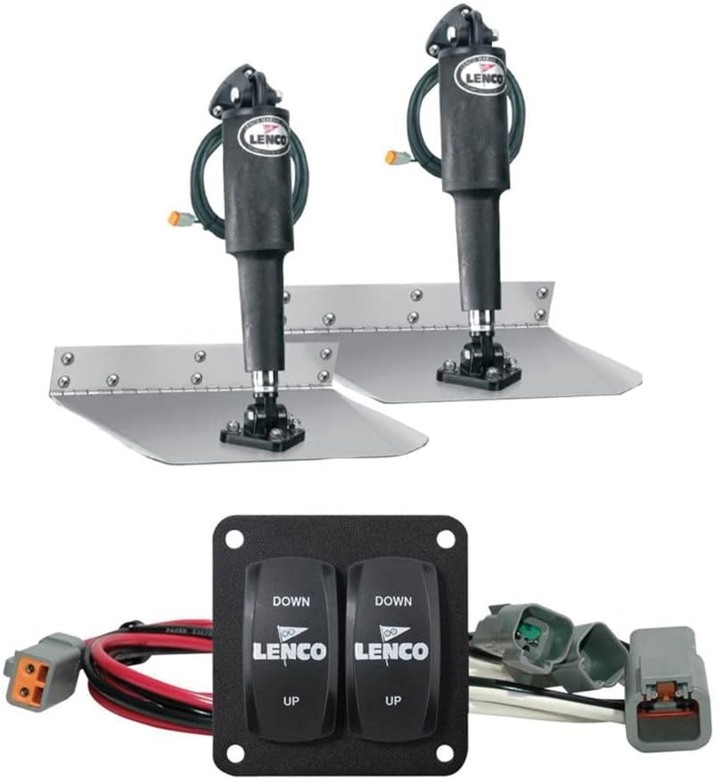 Lenco 12" x 12" Standard Trim Tab Kit w/Double Rocker Switch Kit