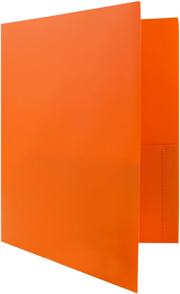 JAM Paper Plastic 2-Pocket POP Folders with Metal Prongs