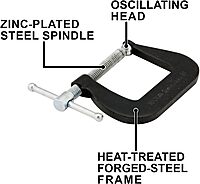 Wilton Super-Junior C-Clamp, 1-1/4" Opening, 1-1/4" Throat, 800 Lbs. Clamping Force (Model 52)