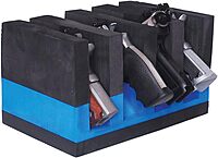 G. Outdoor Products G.P.S. Lightweight Soft Foam 4 Medium Frame Pistol Cradle Holder Organizer for Pistol Safe Storage - Black/Blue