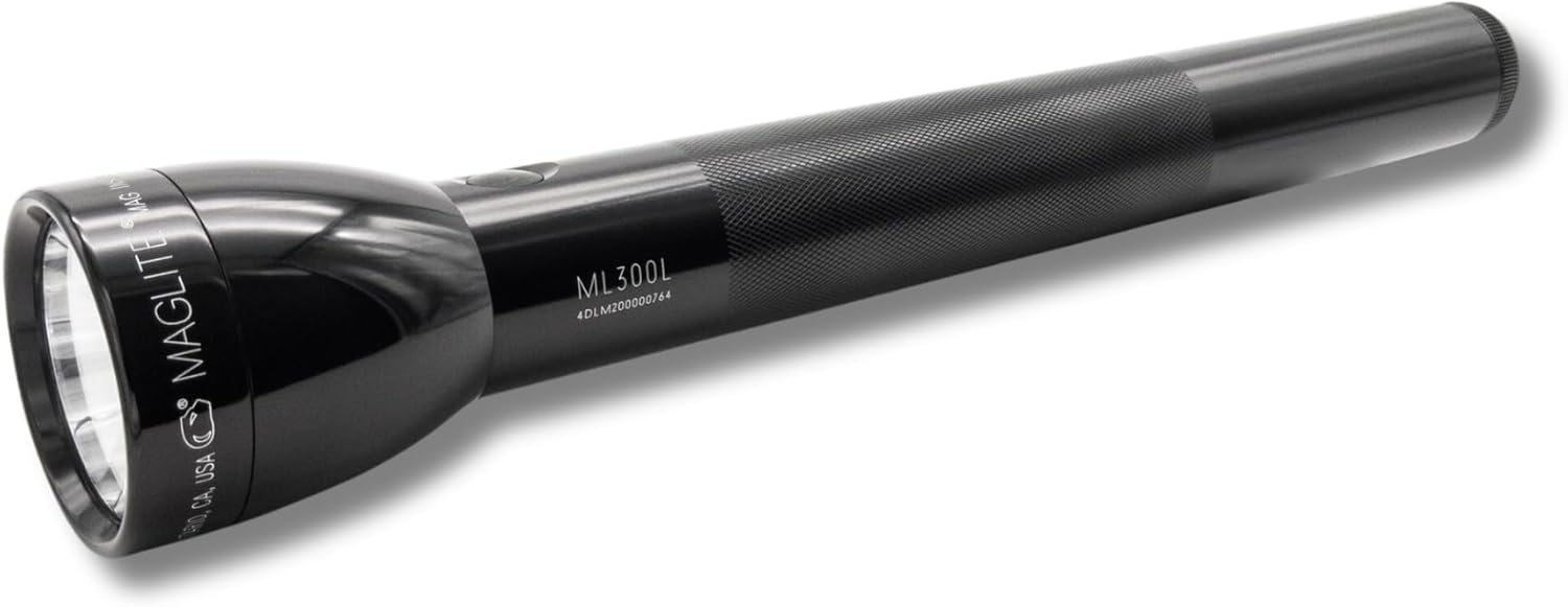 MagLite ML300L 4D LED Flashlight – 1002 Lumens, Long Runtime, Adjustable Beam, Water-Resistant, Aluminum Body – Black