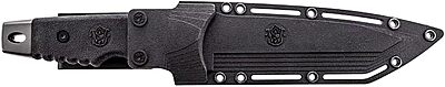 Smith & Wesson SW7 Fixed Blade Knife with Tanto Blade and TPE Handle for Outdoor, Tactical, Survival and EDC