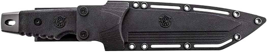 Smith & Wesson SW7 Fixed Blade Knife with Tanto Blade and TPE Handle for Outdoor, Tactical, Survival and EDC