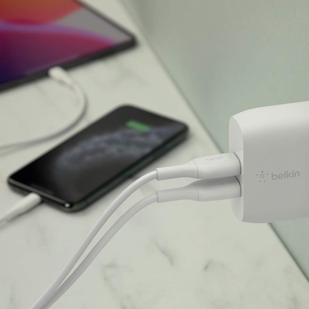 Belkin 24W Dual Port USB-A Wall Charger (Includes Cable)