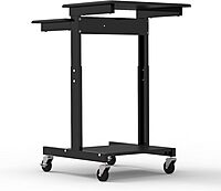 LUXOR PS3945 Adjustable-Height Presentation Workstation Black