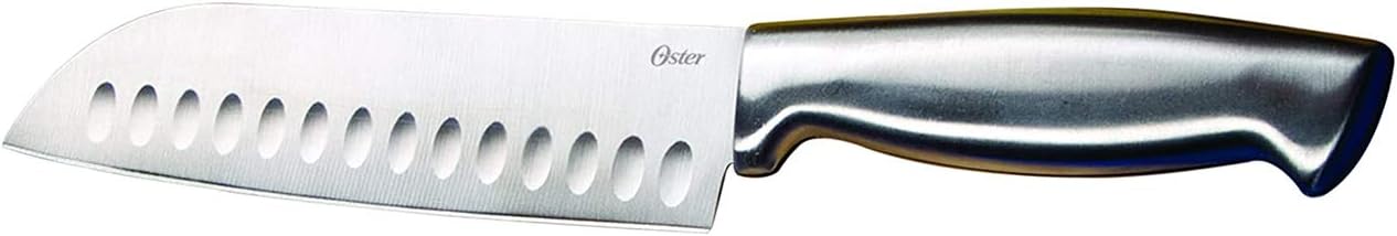 Oster Baldwyn High-Carbon Stainless Steel Kitchen Knife Cutlery Block Set, 22-Piece, Brushed Satin (22-Piece Set)