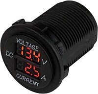 Sea-Dog Digital Volt/Amp Meter - Round (4-30VDC, 0-10A)