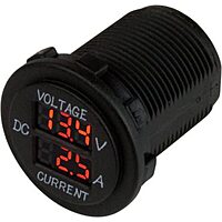 Sea-Dog Digital Volt/Amp Meter - Round (4-30VDC, 0-10A)