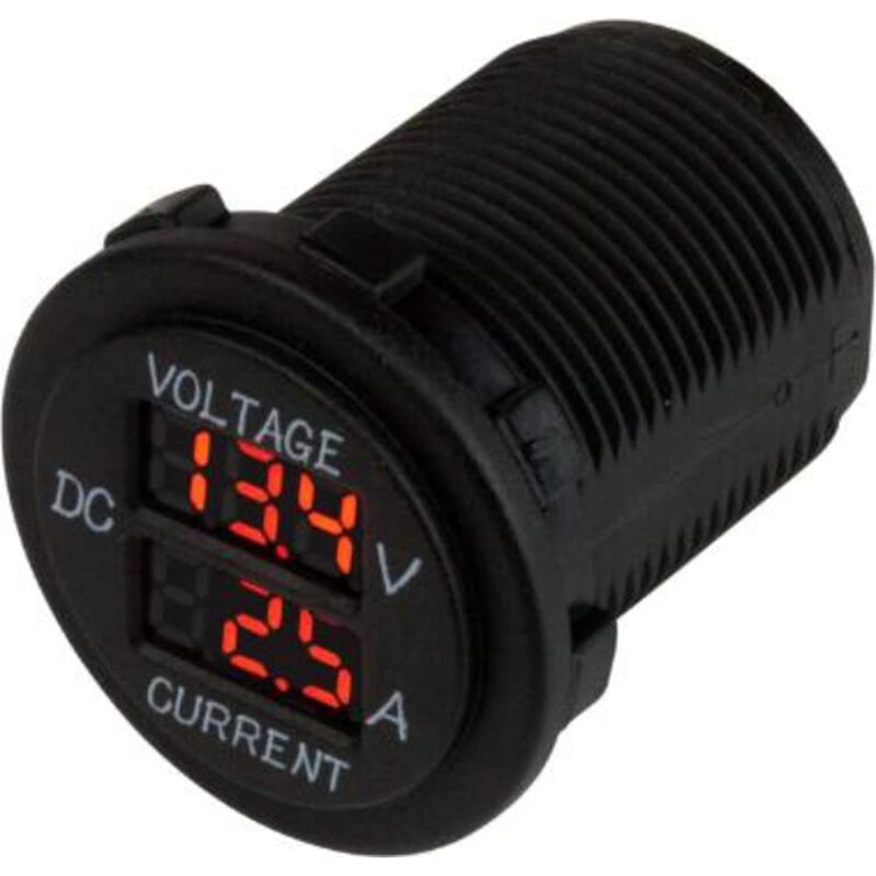 Sea-Dog Digital Volt/Amp Meter - Round (4-30VDC, 0-10A)
