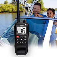 Uniden Atlantis 275 Handheld Two-Way VHF Marine Radio, Floating IPX8 Submersible Waterproof, Large Dual-Color Screen, 6-Watt