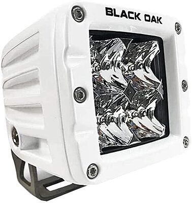 Black Oak 2" Marine LED Pod Light - Flood Optics - White Housing - Pro Series 3.0