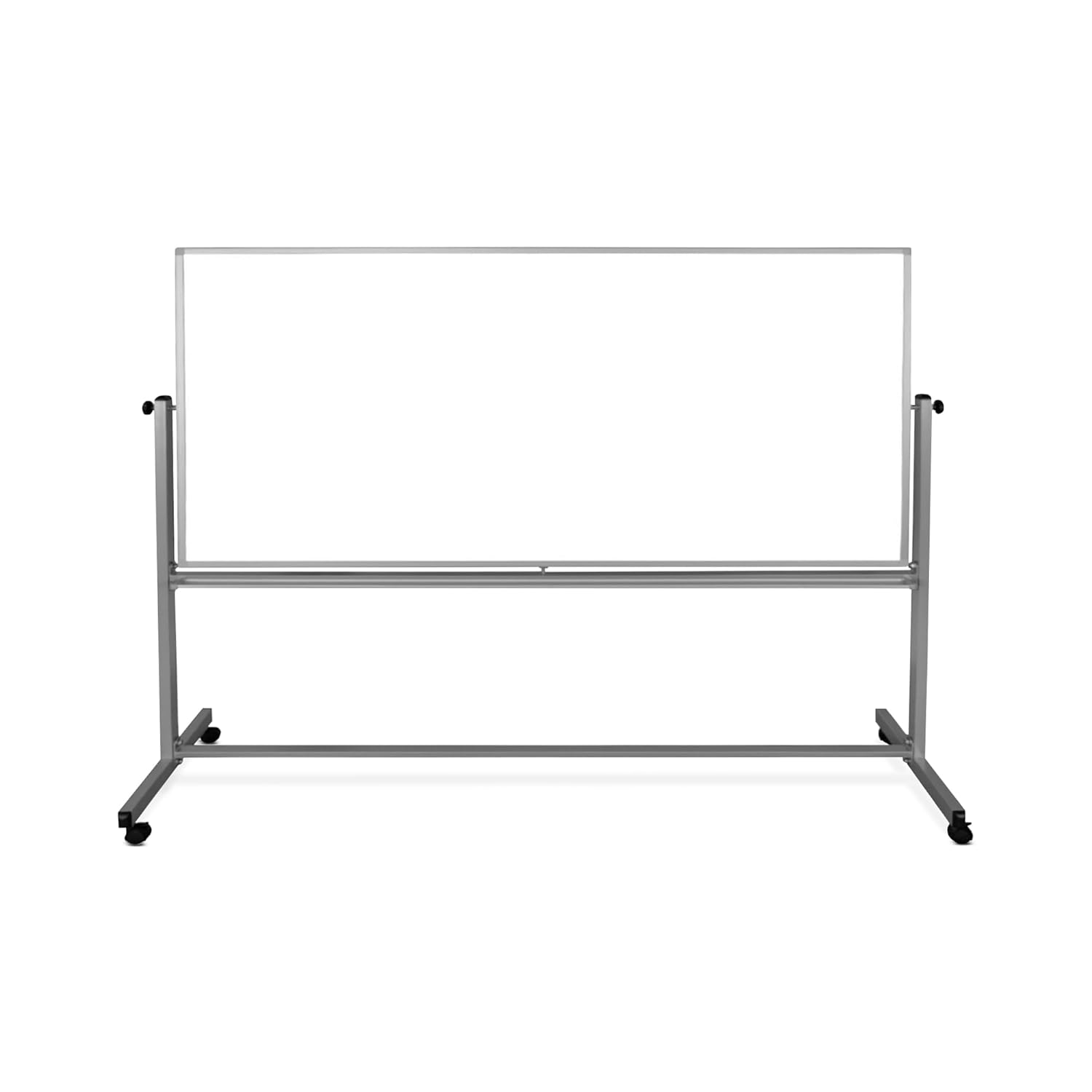 Luxor Mobile Dry Erase Double-Sided Magnetic Whiteboard with Aluminum Frame and Stand - 96"W x 40"H