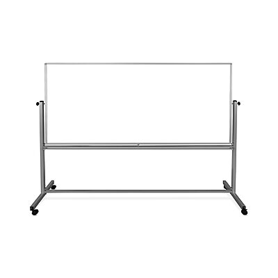 Luxor Mobile Dry Erase Double-Sided Magnetic Whiteboard with Aluminum Frame and Stand - 96"W x 40"H