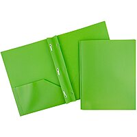JAM Paper Plastic 2-Pocket POP Folders with Metal Prongs
