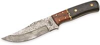 BucknBear Sharp Custom Handmade 1095 Rain Drop Damascus Fixed Blade Hunting Knife with Leather Sheath (Micarta/Wood Handle)