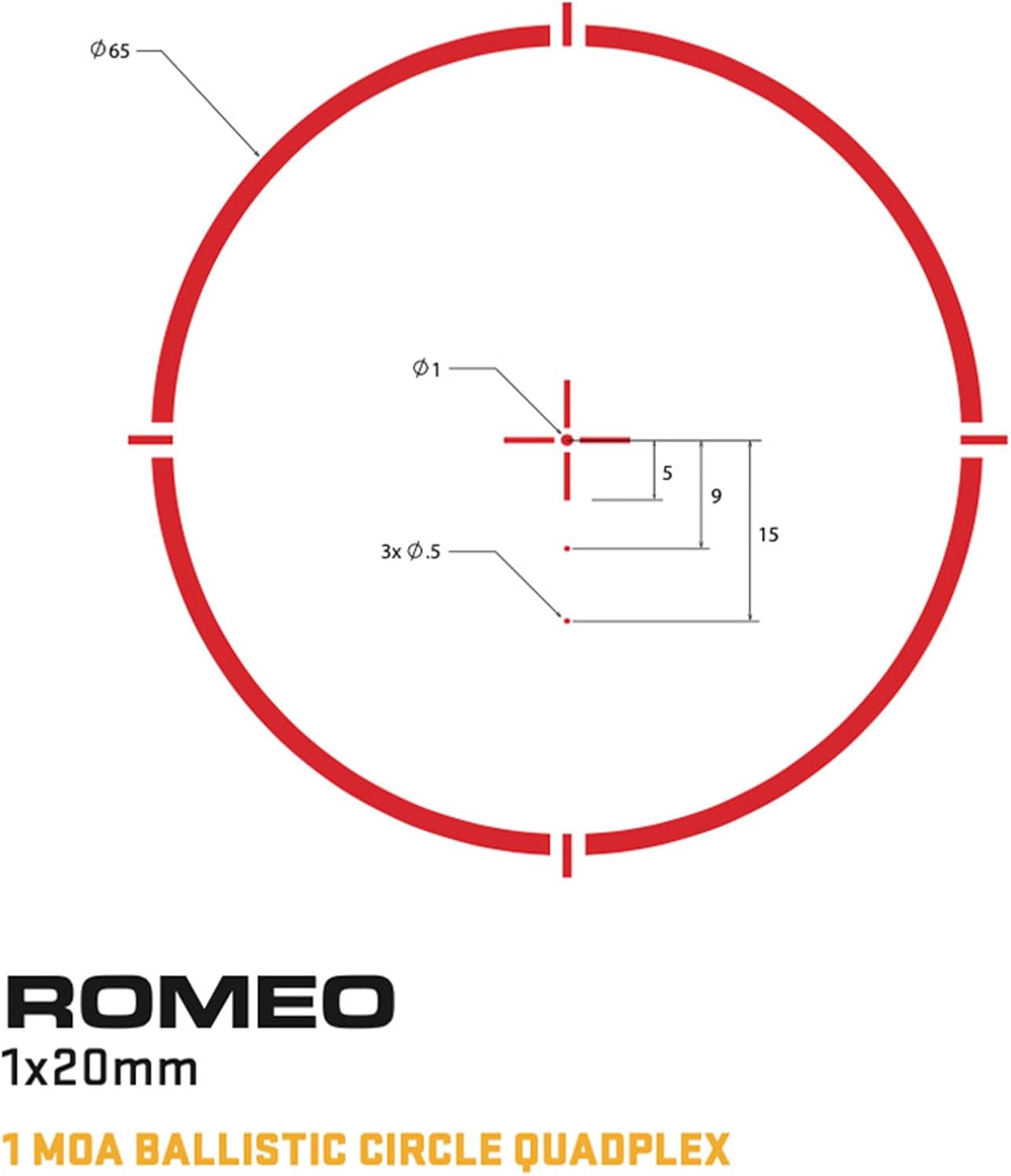 Sig Sauer ROMEO4S 1x 20 mm Tactical Solar Powered Shooting Targeting Waterproof Closed Red Dot Sight 1 MOA Ballistic Circle