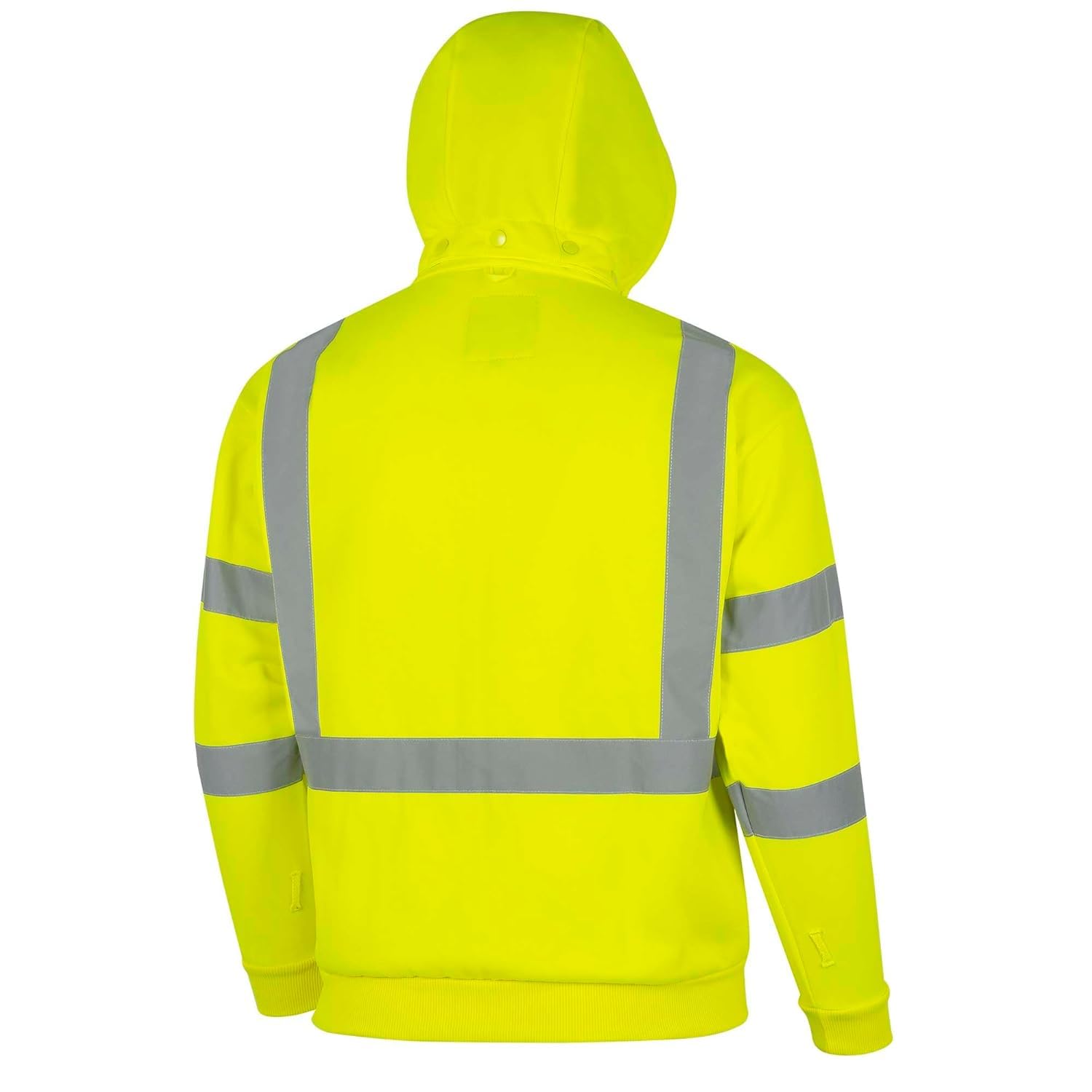 Pioneer High Visibility Safety Hoodie – Reflective Hi Vis Sweatshirt Jacket with Zipper, Pockets – Polyester Fleece