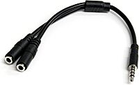 StarTech.com 3.5mm Headset Splitter Adapter (Combo to Separate Mic & Headphone)
