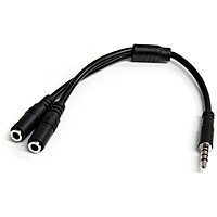 StarTech.com 3.5mm Headset Splitter Adapter (Combo to Separate Mic & Headphone)