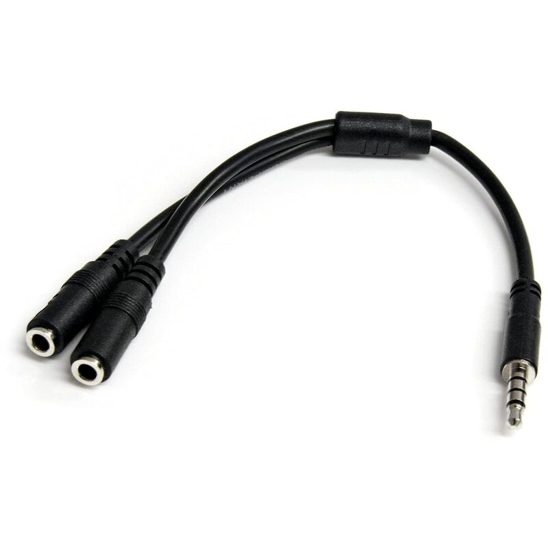 StarTech.com 3.5mm Headset Splitter Adapter (Combo to Separate Mic & Headphone)