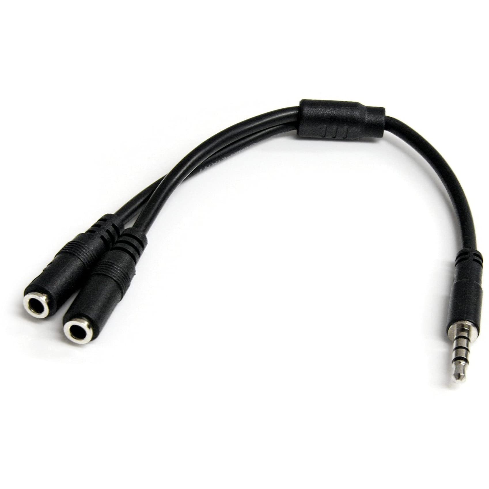 StarTech.com 3.5mm Headset Splitter Adapter (Combo to Separate Mic & Headphone)
